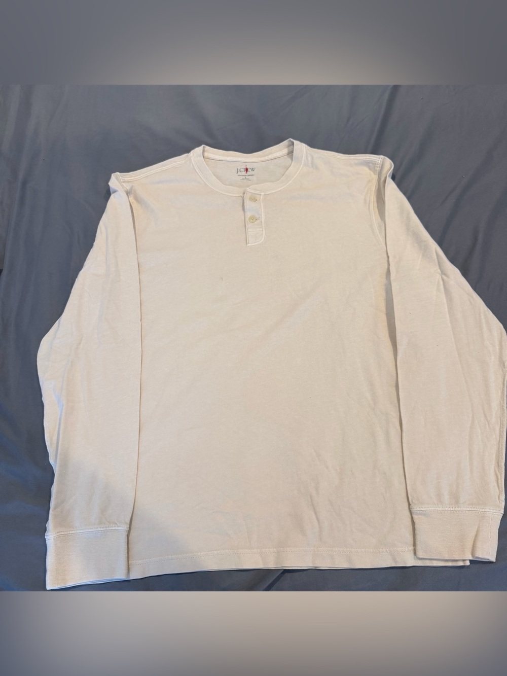 J Crew Oarsman  Long Sleeve Henley Shirt Large Vintage Jersey Cotton Casual
